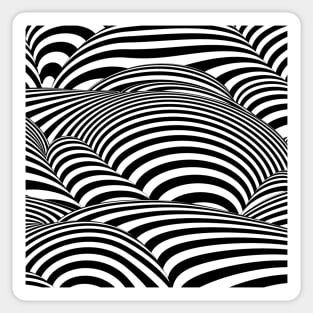 2D look Strips Art black and white Sticker